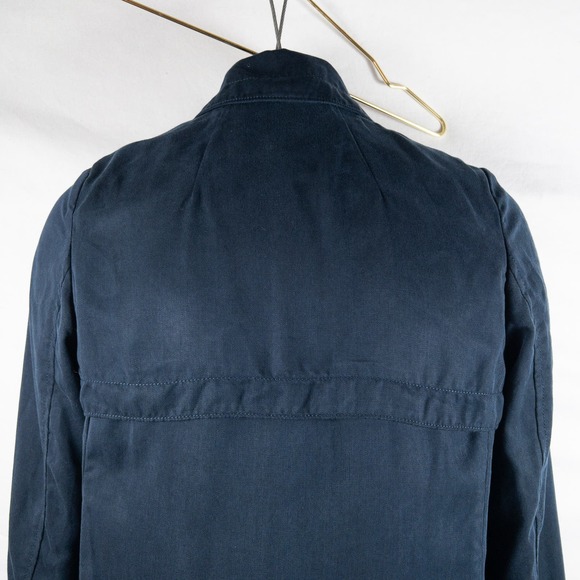 NWT Aritzia Babaton Maximo Pure Indigo Navy Blue Cape Jacket Trench Coat Small - Picture 5 of 9